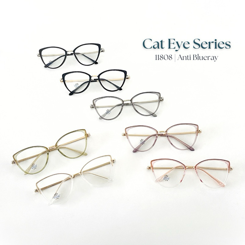 KACAMATA CAT EYE BLUERAY BISA GANTI LENSA MINUS/BLUERAY/PHOTOCHROMIC/PROGRESIF