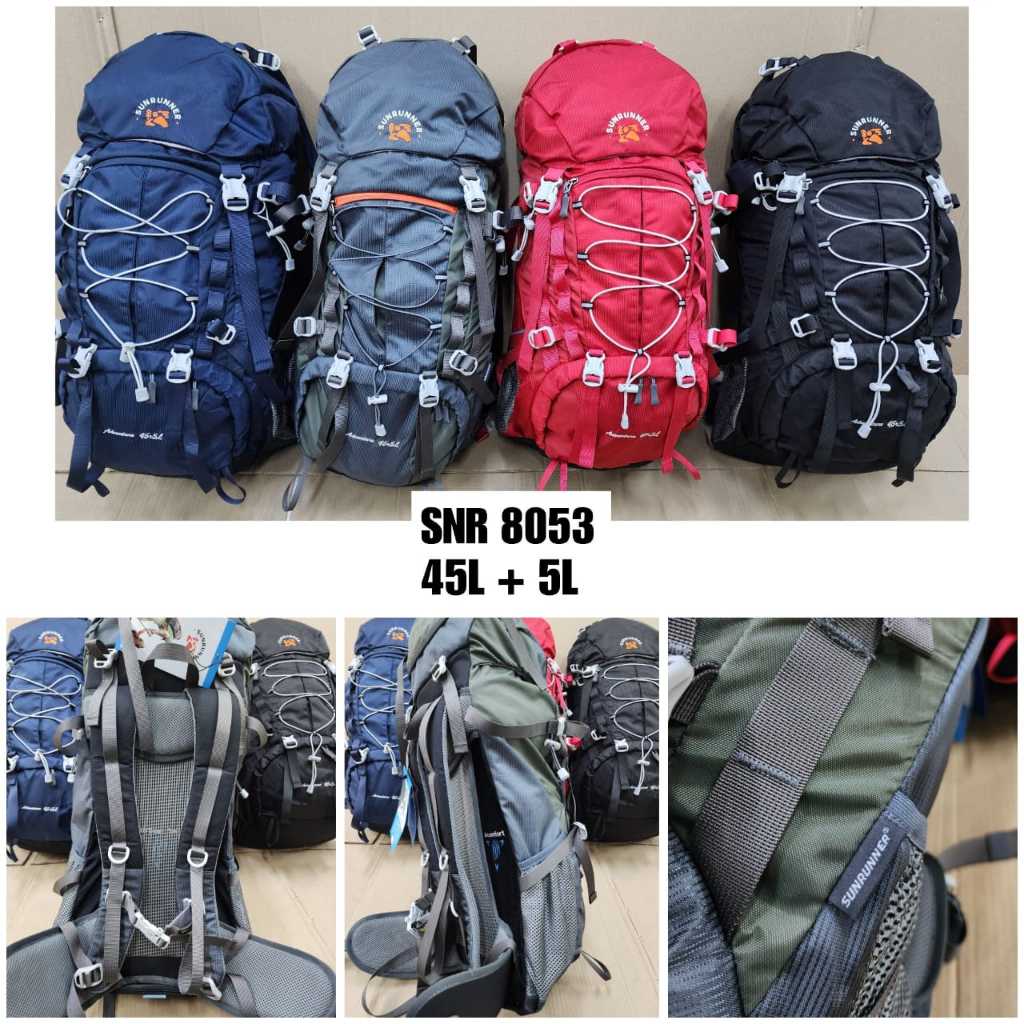 keril Sunrunner Tas Gunung 45 +5 Liter Free Raincover - Tas Carrier 50 liter