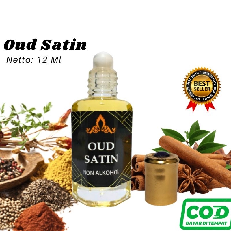 Oud Satin Baccarat Parfum Satin Oud Minyak Wangi Non Alkohol 12 ml Parfum Ibadah Sholat Bibit Murni 