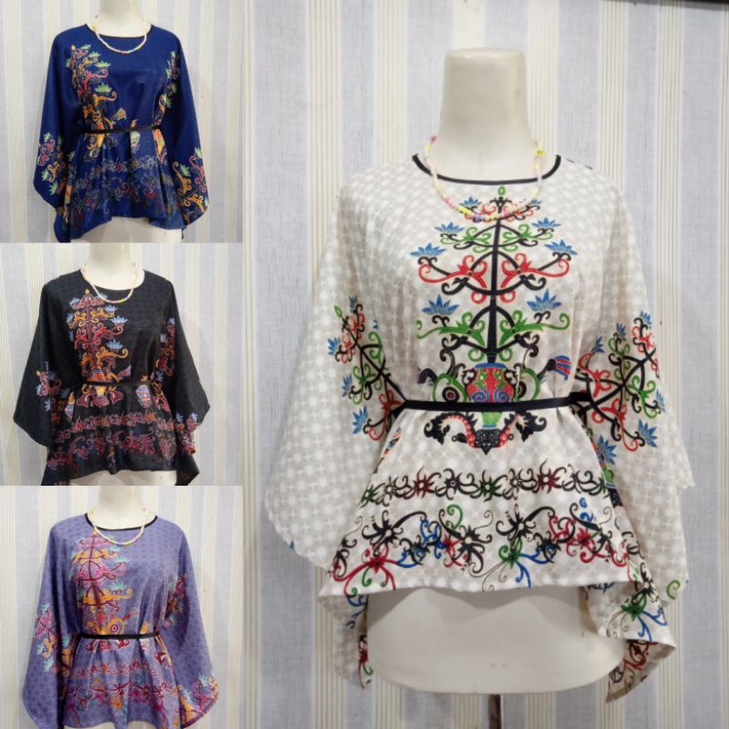 BAJU BATIK DAYAK KALTENG KASANDRA BATANG GARING/ATASAN BATIK DAYAK KALTENG/BLOUSE BATIK DAYAK KALTEN