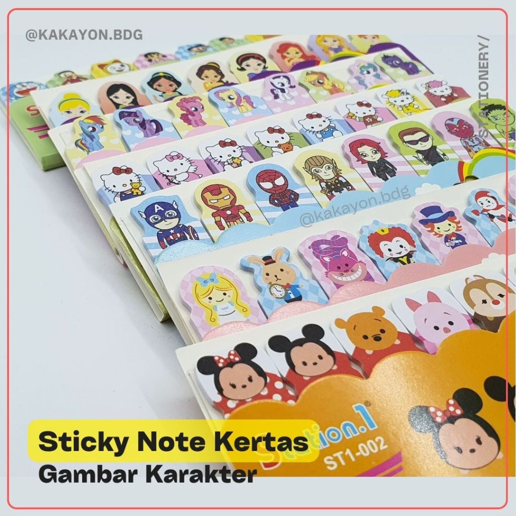 

Sticky Note Kertas Gambar Tema Karakter Lucu untuk Hiasan Jurnal