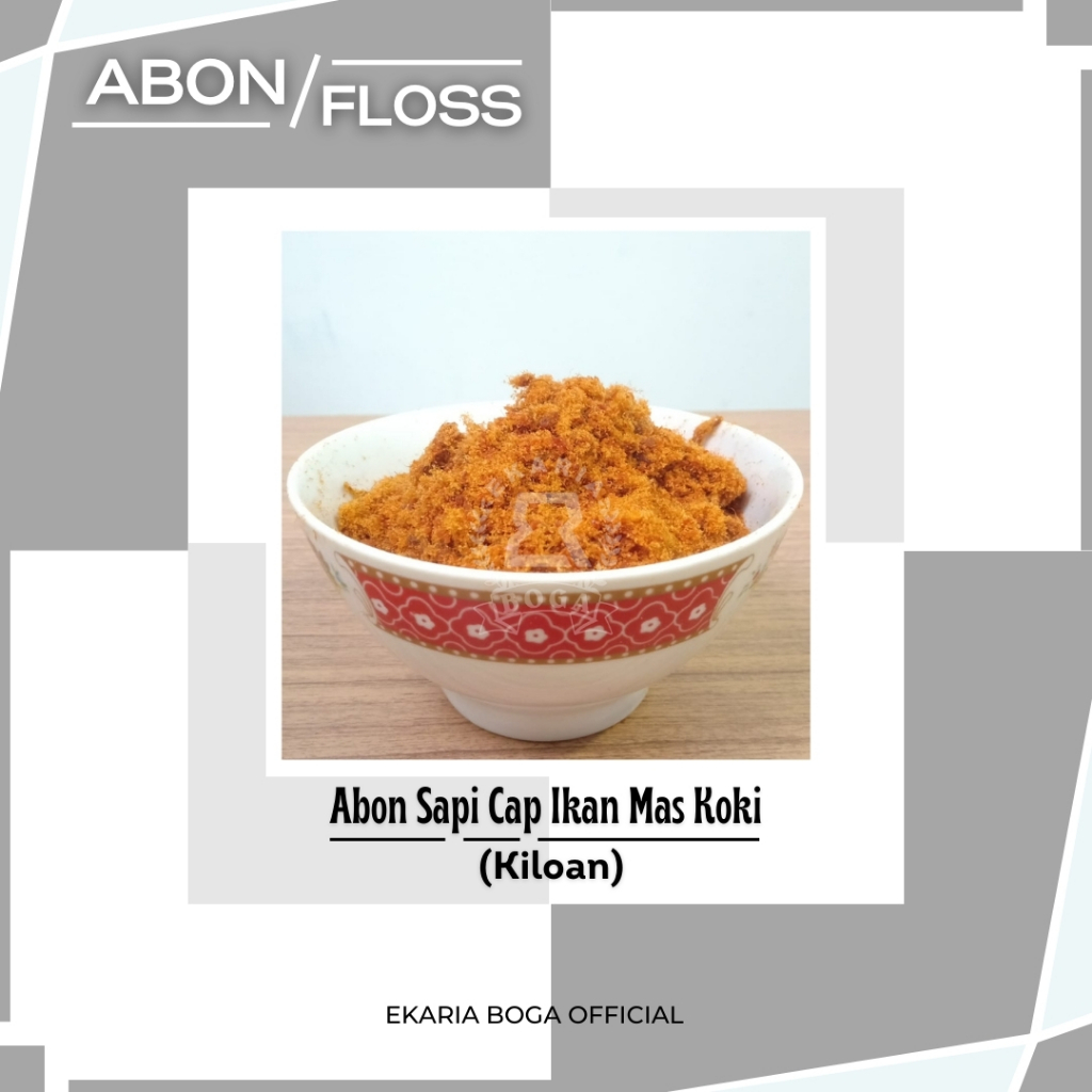 

FLOSS | ABON SAPI CAP IKAN MAS KOKI | ABON EMAS KOKI KILOAN 100GR