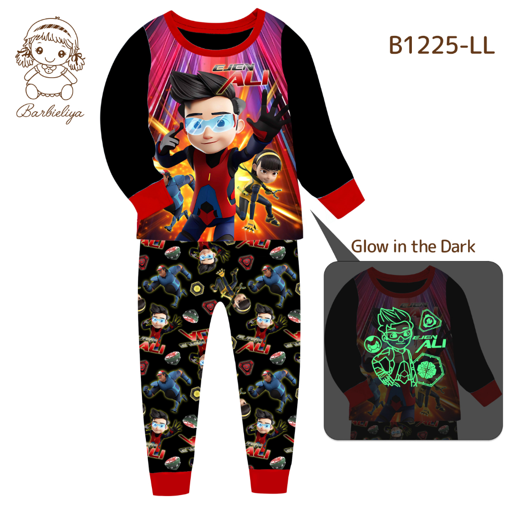 Piyama Baju Tidur Karakter Anak Glow In The Dark Ejen Ali B1225LL