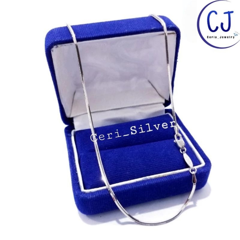 Kalung Perak Asli Silver 925 Lapis Emas Putih Asli Rantai Cassandra Flexi - Kalung Anti Karat - Kalu