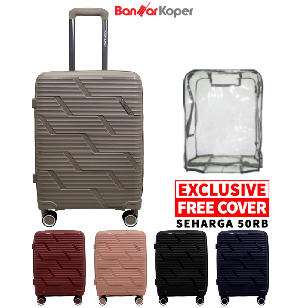 Tas Koper Polo Classic 98016 Koper Kabin 20 Inch Hardcase Anti Pecah Expandable