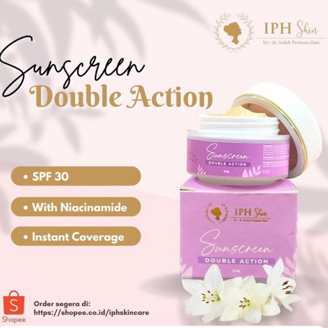 IPH Sunscreen Double Action by dr. Indah Permata Hati | Sunscreen Wajah | Skincare Pria dan wanita