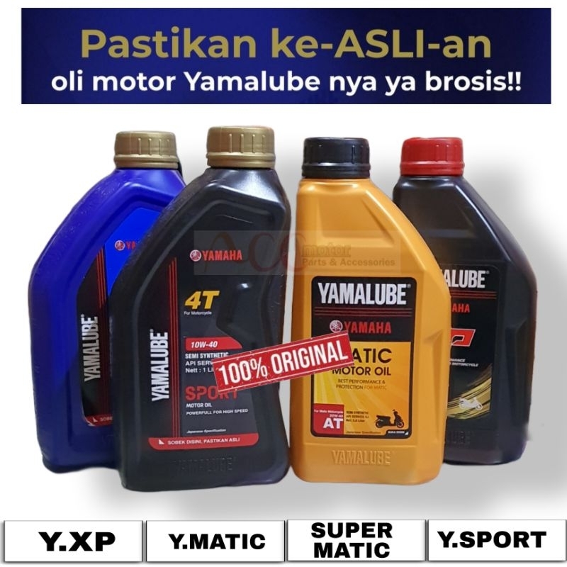 OIL OLI YAMALUBE SPORT 1L/SUPER MATIC 1L/MATIC 0.8L/XP 0.8L YAMAHA ORIGINAL RESMI TERJAMIN