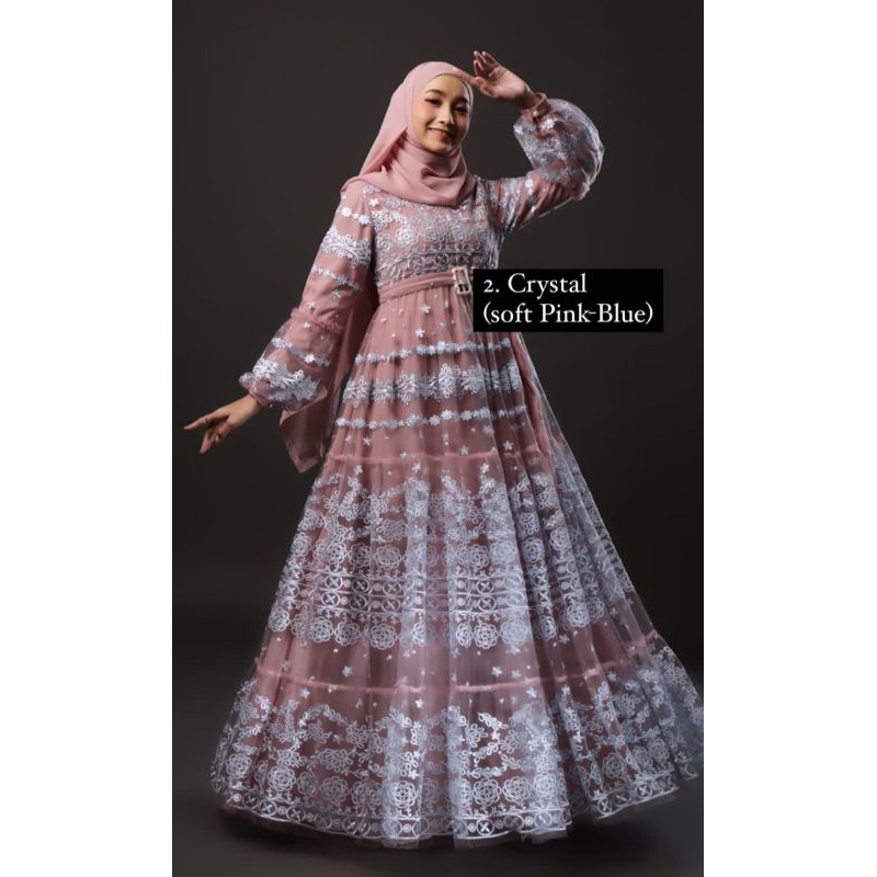 Gamis Rudeya Syari (Rayya Series) Rayya Crystal ukuran XS dan Rayya Black ukuran S