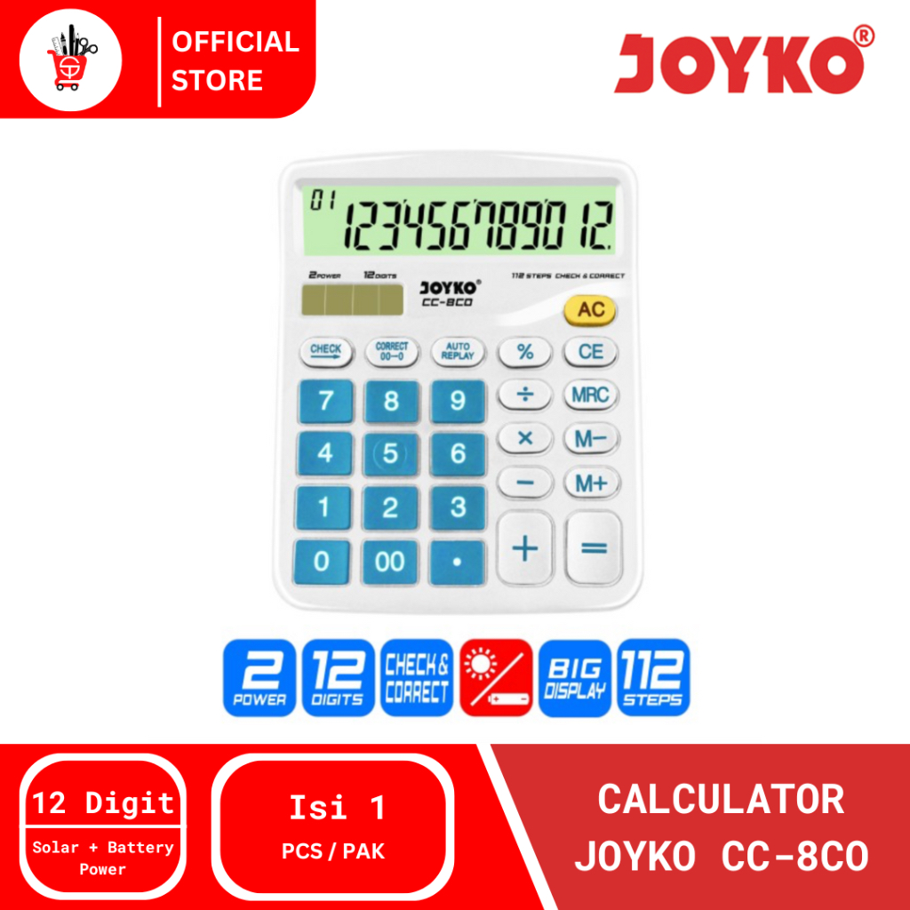 

Calculator | Kalkulator 12 Digit Joyko CC-8CO