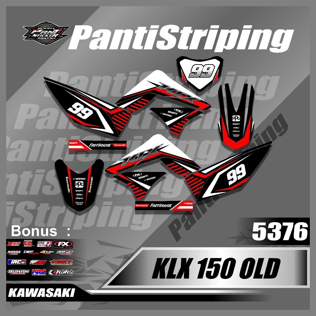 Sticker Striping Motor KLX 150 OLD  Variasi Lis Semi Full - sticker mio m3 Desain Racing - skotlet m