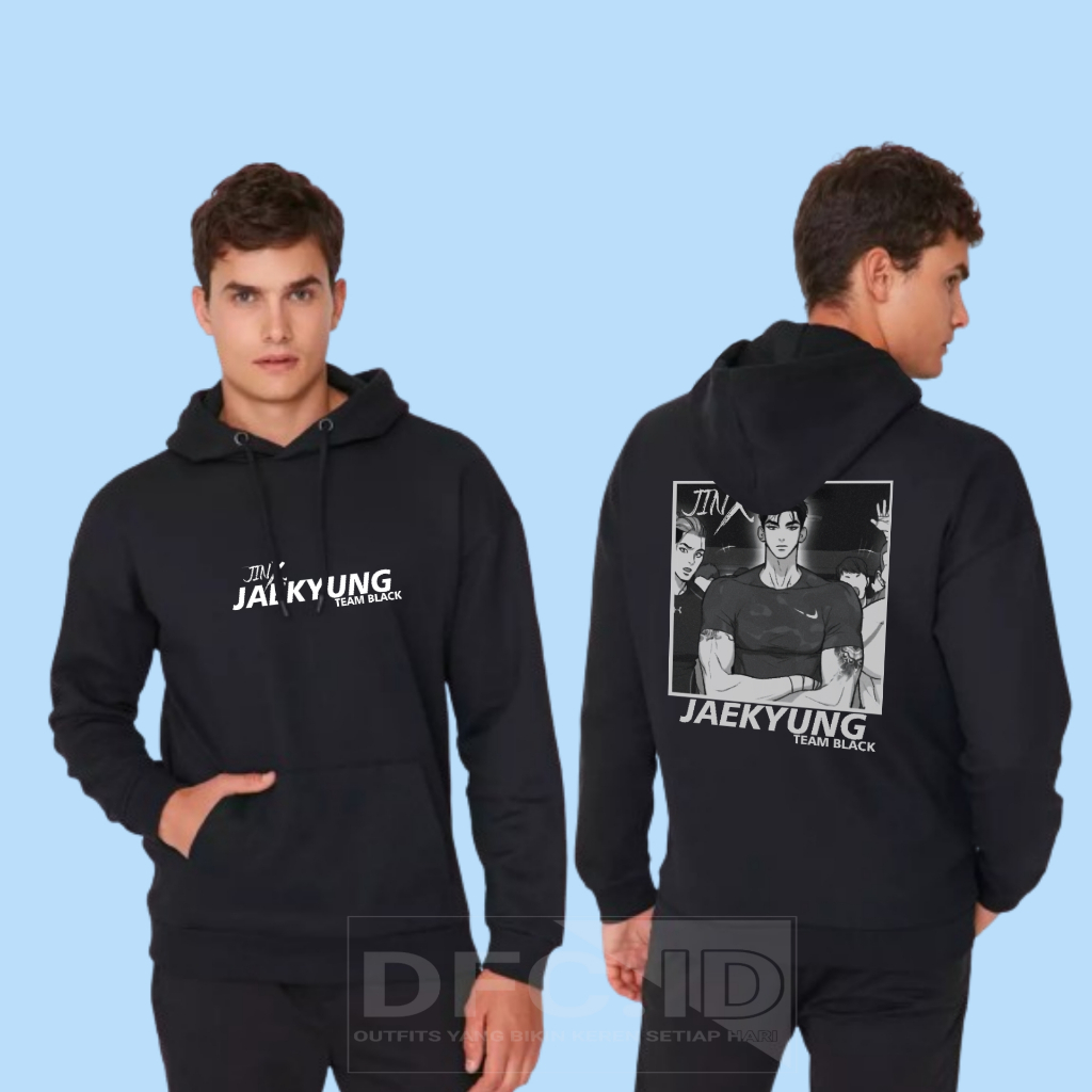 Jaket Hoodie Team Black Jinx Joo Jaekyung Manhwa | TEAM BLACK MMA GYM | JINX
