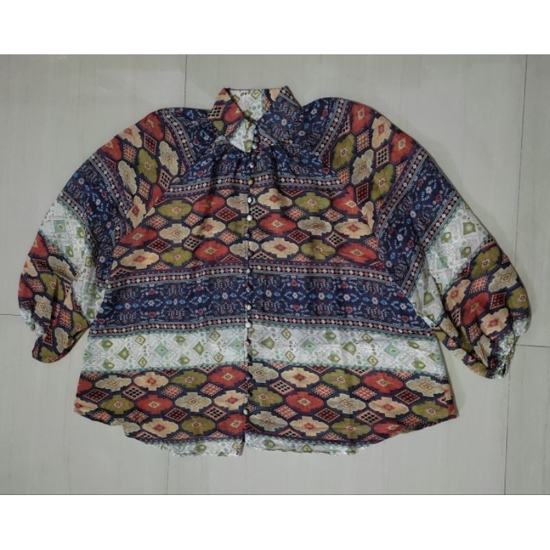 BLOUSE SIFON ETNIK OVERSIZE BIG SIZE - PRELOVED