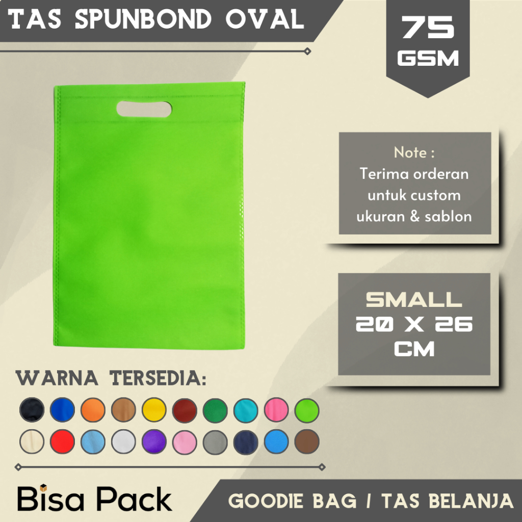 

Goodie Bag Oval 20 x 26 Tas Spunbond - Pcs