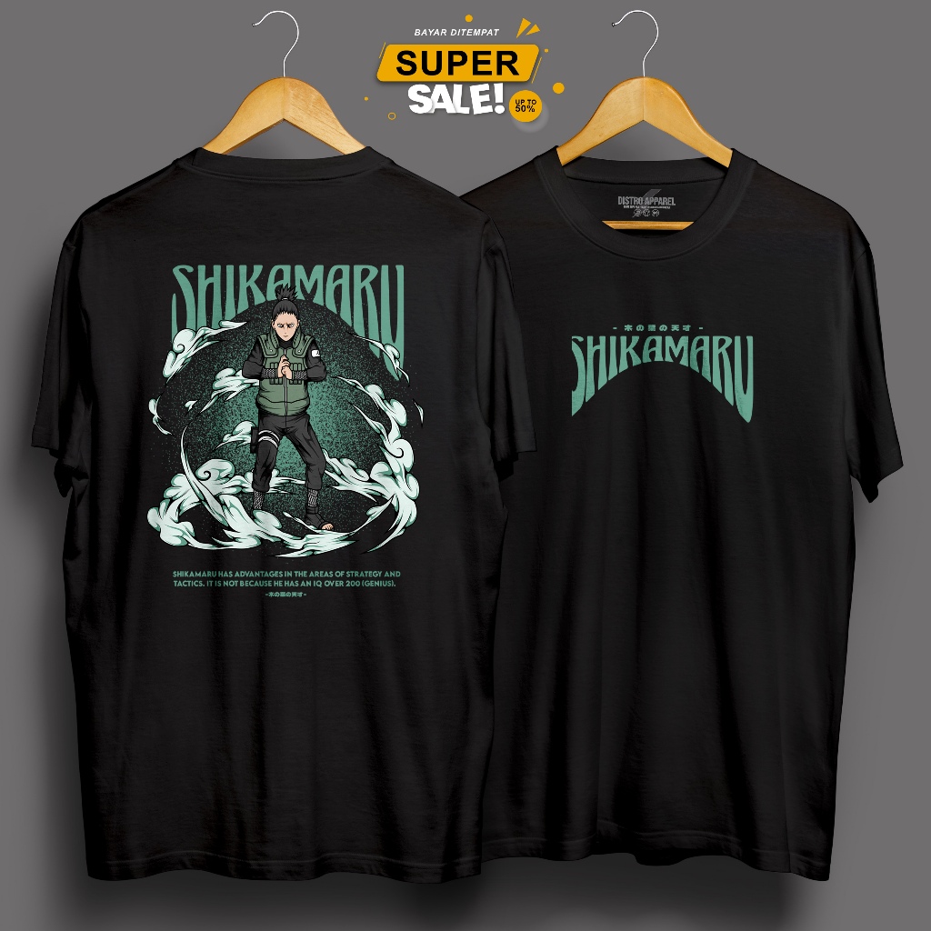 SHIKAMARU - KAOS DEWASA MOTIF ANIME NARUTO BORUTO KARAKTER SHIKAMARU