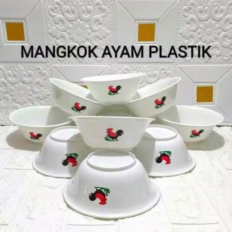 puji star mangkok ayam plastik mangkok baso ayam plastik  perlusin/12pcs