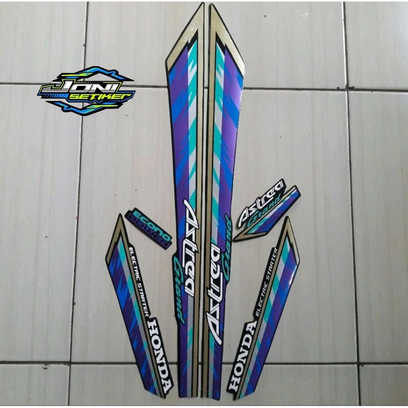 sticker striping motor astrea grand 93 limited edition biru hijau