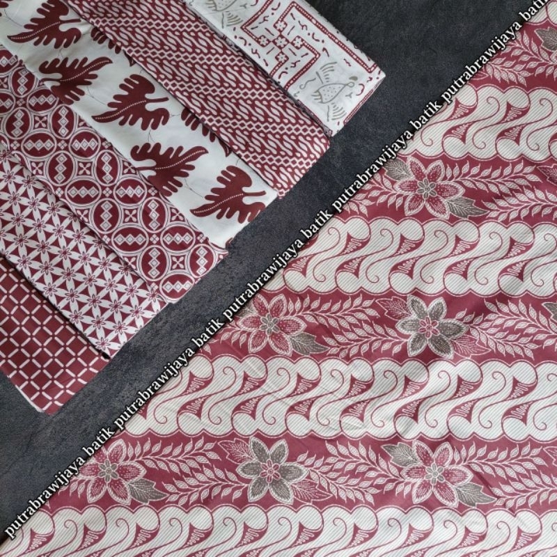 Tj Set Kain Batik Printing Parang Soft Kain Bridesmaid Tradisional Cukin Kamen Batik Pekalongan