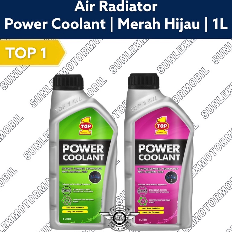Terbaik AIR RADIATOR POWER COOLANT TOP 1 MERAH HIJAU 1L MOTOR MOBIL