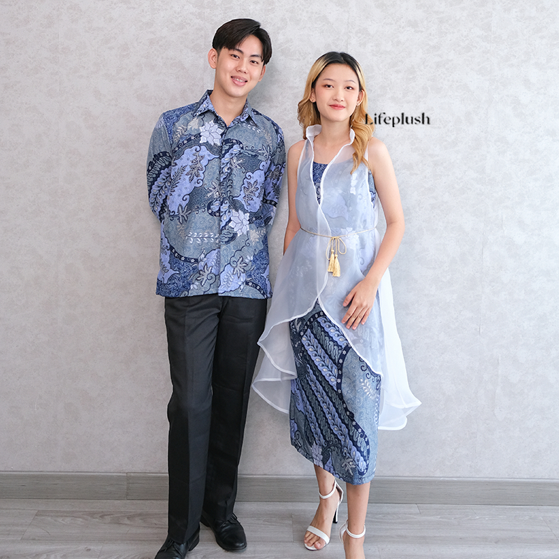 Dress Batik Modern Couple Organza Bordir Mewah Wanita Pesta Kondangan Cantik- Lifeplush DIVA