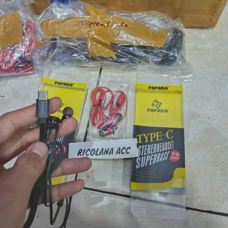 HEADSET HF HANDSFREE EARPHONE PAPADA PA 200+ TYPE C