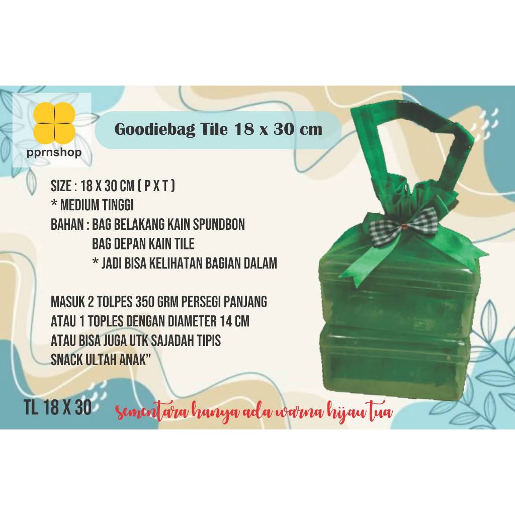 

TAS TILE TOPLES 18 X 30 CM * 6pcs - 12 pcs/GOODIEBAG/TAS SOUVENIR/BINGKISAN