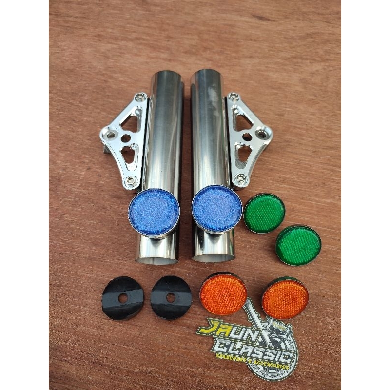 pipa kupingan stenlis kupingan lampu cnc cb gl mp tiger herex / pipa kupingan cnc day mos import