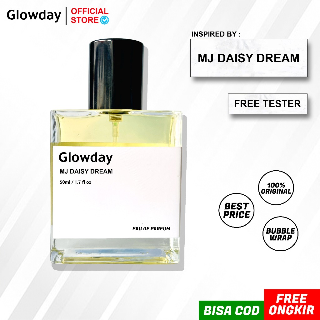 Glowday - Parfum Wanita Pria Unisex Tahan Lama Aroma Lembut Elegan Inspired By MJ DAISY DREAM | Frag