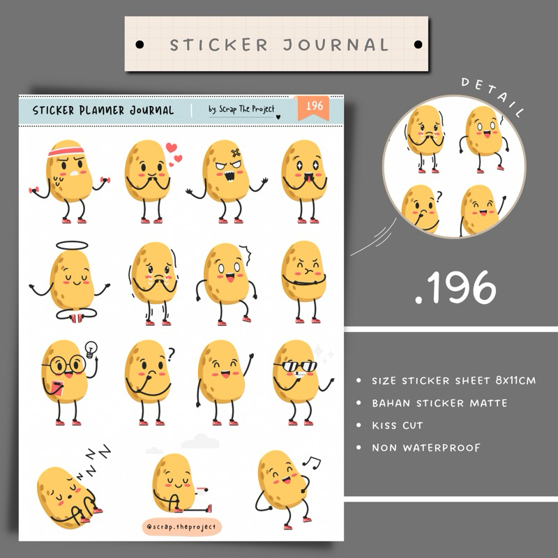 

STICKER PLANNER JOURNAL / PEANUT EMOTICON STICKER / STP - 196