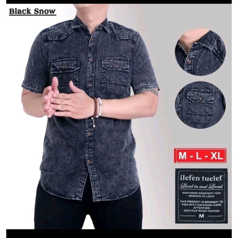 kemeja denim original ilefen tuelef
