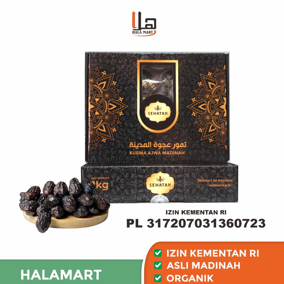 

AXH191 Dijamin Ori Kurma Ajwa Madinah grade first 1 1kg