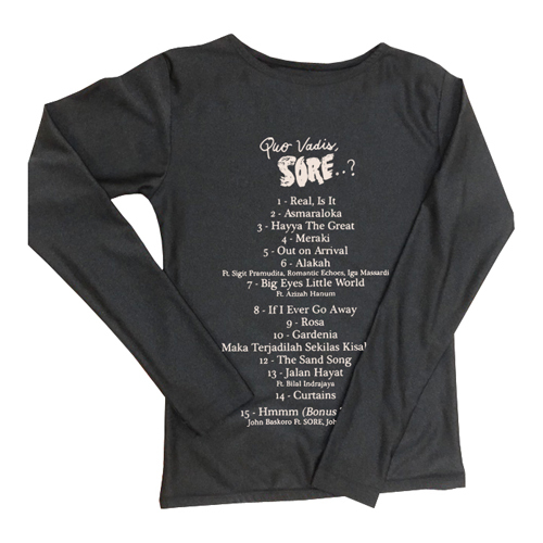 Quo Vadis Songlist Album Sore Tshirt Black Longsleeve 100% Cotton Kombed 30s