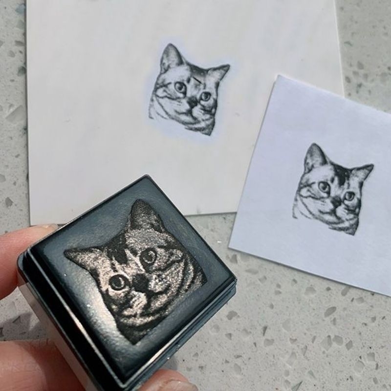 

Pet Stamp Custom - Pet Portrait Stamp - Stempel Kucing Custom