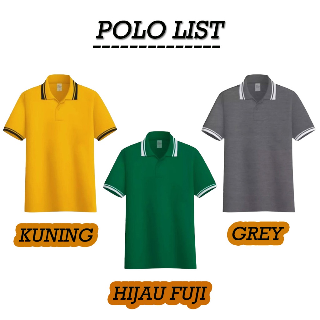 Polo Shirt Pria dan Wanita Lengan pendek / Baju kaos polo Motif List Polos / atasan polo list warna 