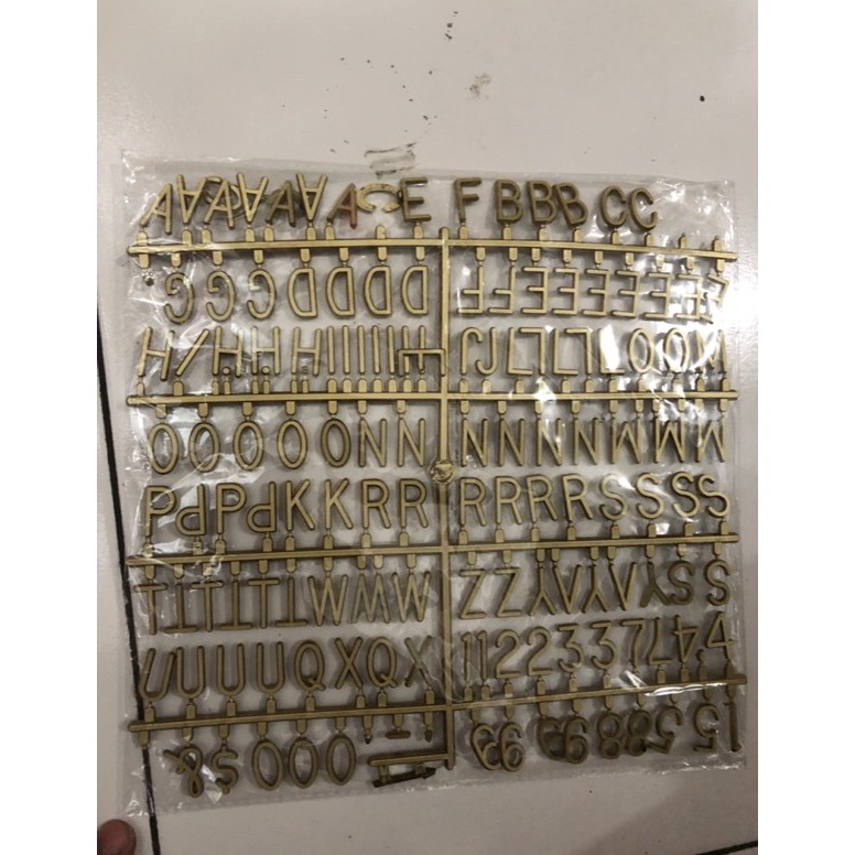 

Big sale huruf tambahan letter board emas doff FJ7