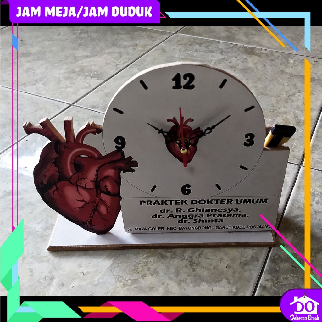 

Jam Duduk Meja Karakter Dokter Umum Jantung Heart tempat pensil