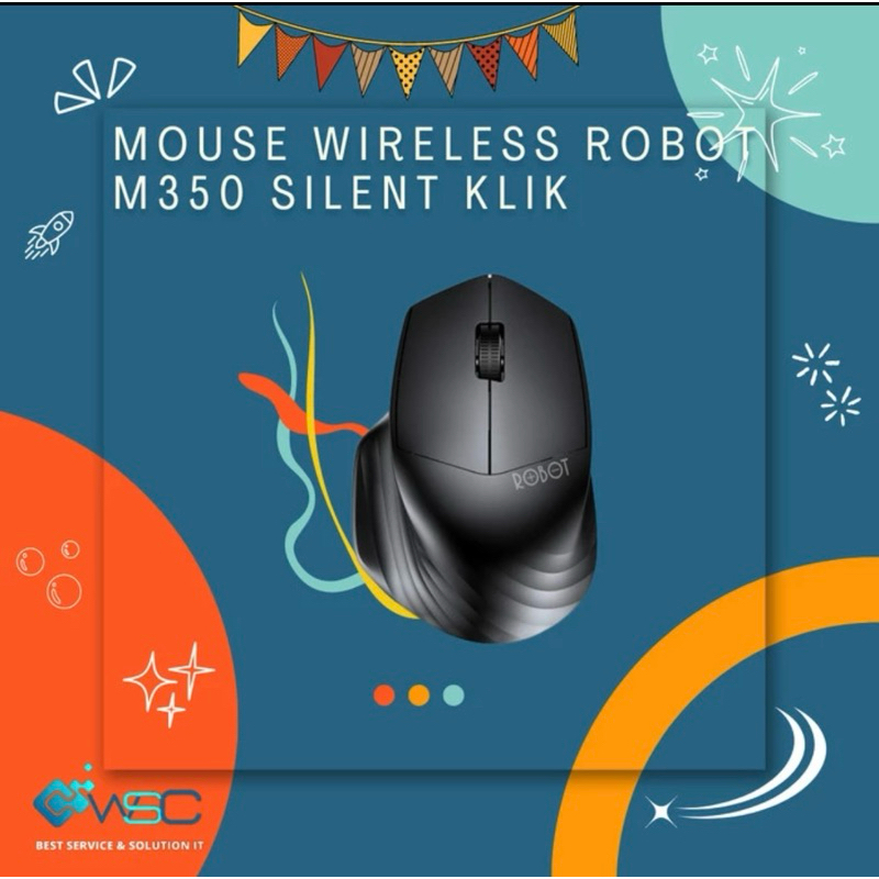 Mouse Wireless ROBOT M350 Silent Click With Receiver USB & Bluetooth