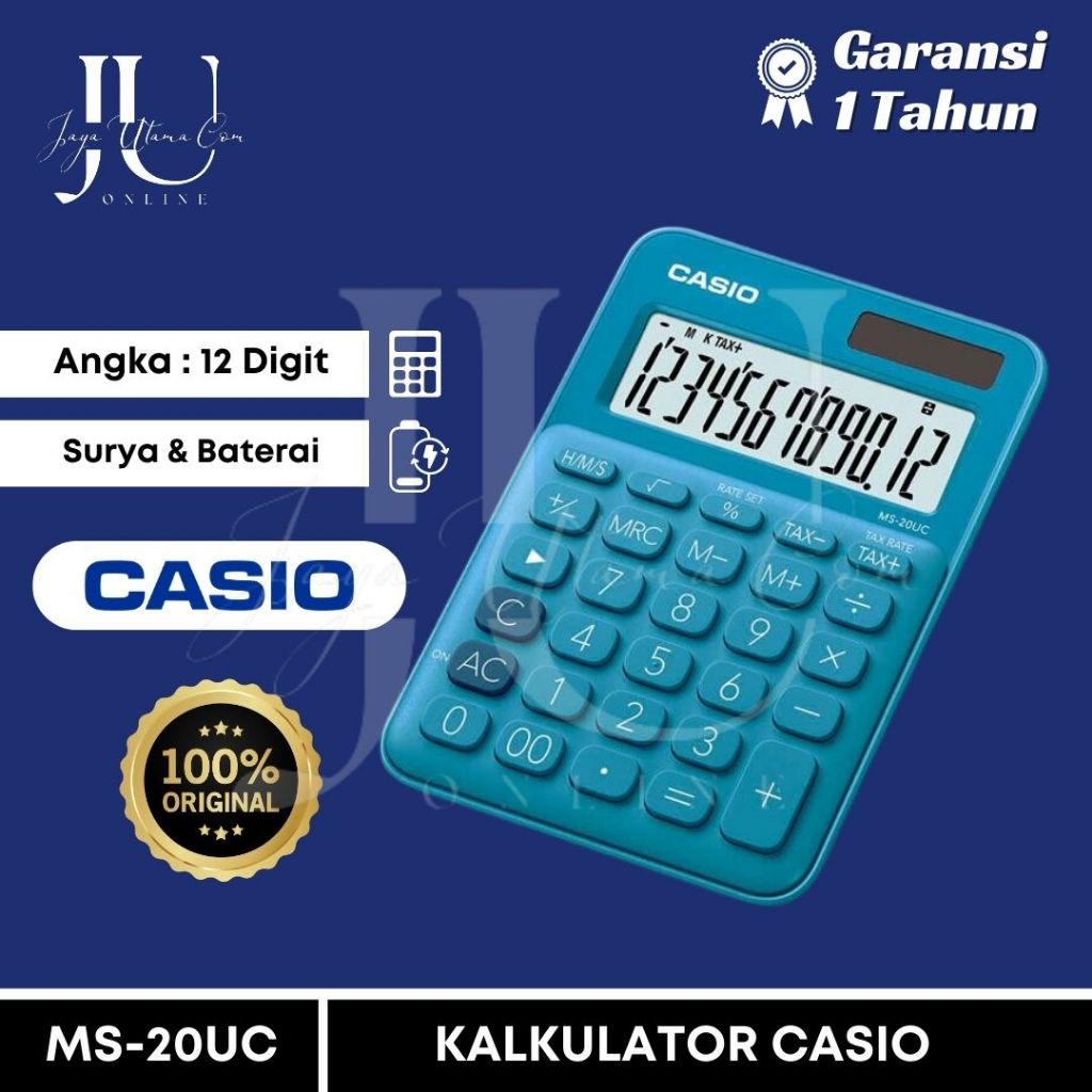 

KALKULATOR CASIO WARNA MS 20 UC BLUE