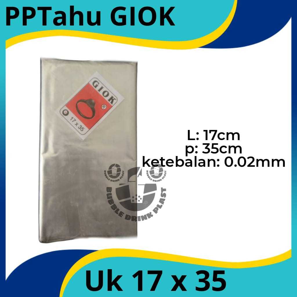 Plastik PP Tahu Tipis ukuran 15 x 35 / 17 x 35