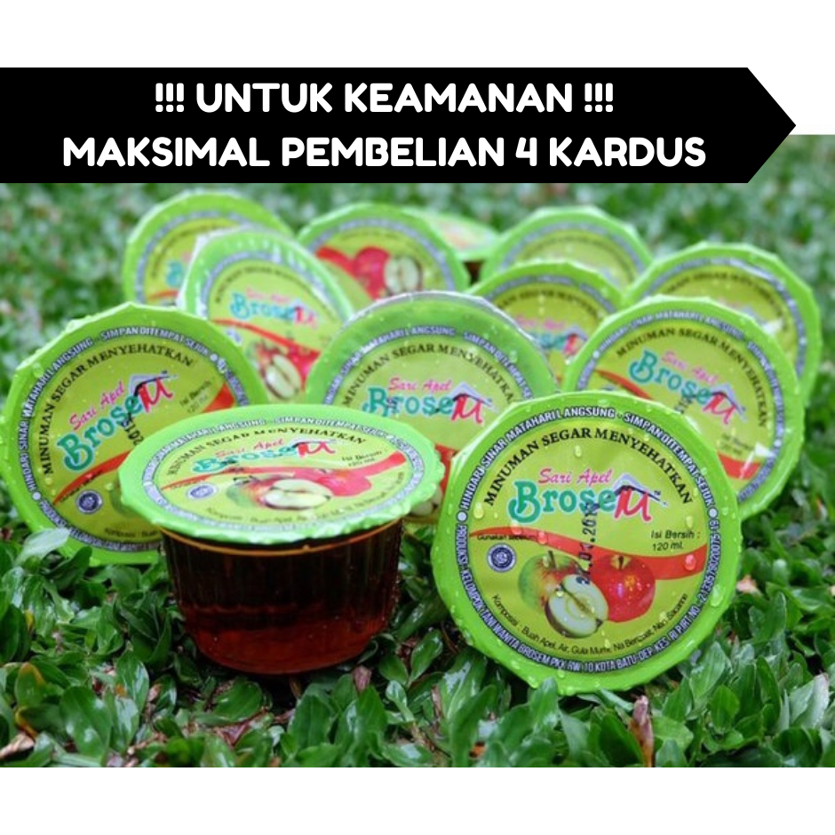 

Minuman Kemasan, Brosem_Sari Apel_ 32 x 120ml _ Khas Kota Batu