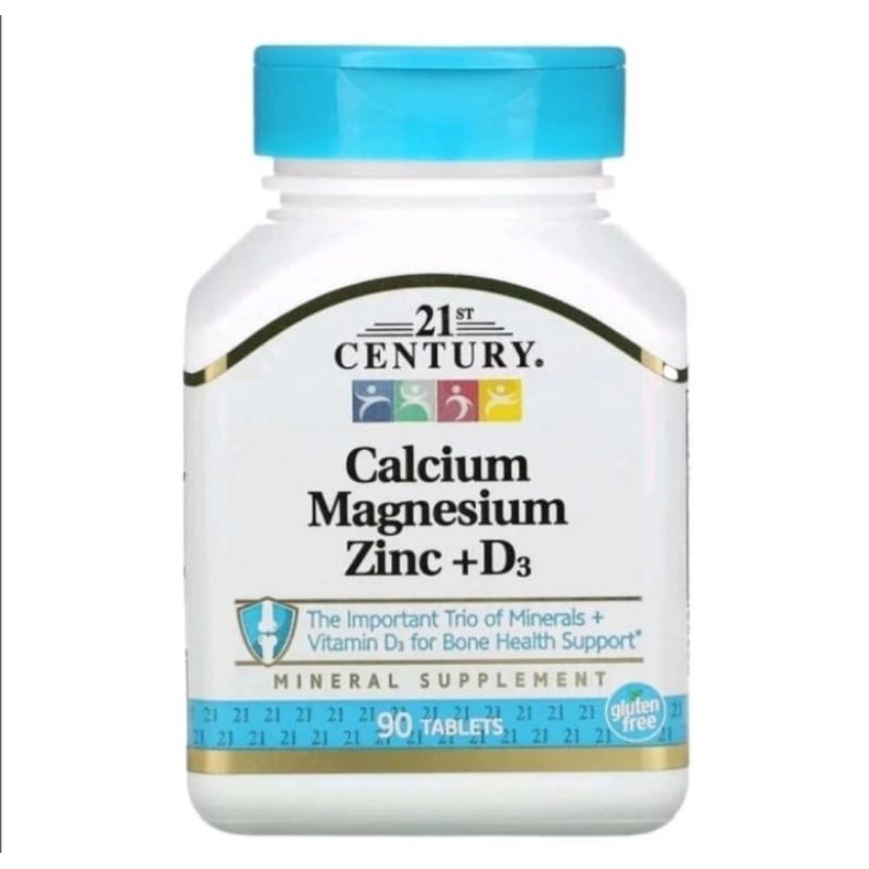 21St Century Calcium Magnesium Zinc + D3 90 Tablets