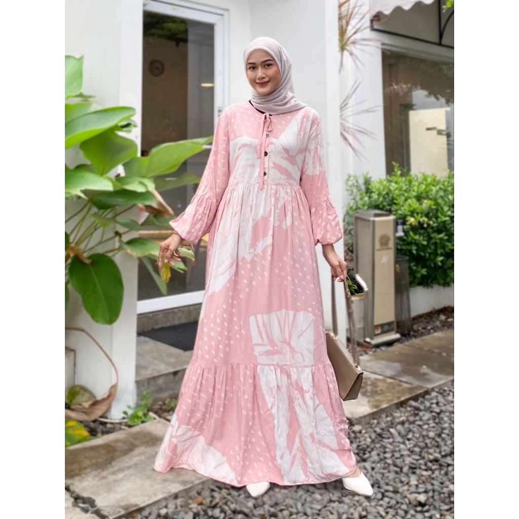 GAMIS TWILL RAYON CANDI MEKAR GAMIS BATIK CAP PEKALONGAN