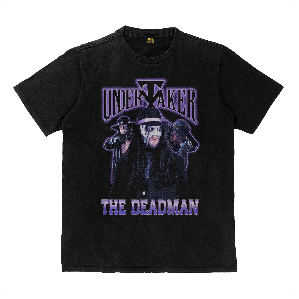 Kaos Undertaker WWE WWF The Deadman Smackdown Kaos Tebal Katun T Shirt Flexinc 16s Heavyweight