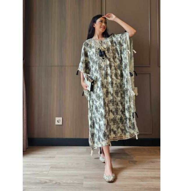 Kaftan bohemian new abstrak /kaftan/panjang/gamis muslim/ baju kalong