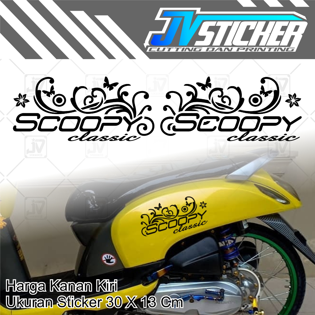 stiker scoopy classik triball bunga cutting sticker motor murah