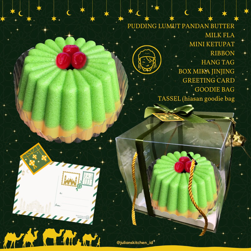 

[Hampers Lebaran] Pudding Lumut Pandan Butter Batter Premium Hari Raya Lebaran Takjil Gift Hantaran Idul Fitri Adha Ramadhan Eid Mubarak Menu Sahur HOMEMADE Puding Cake Vla Fla Julians Kitchen