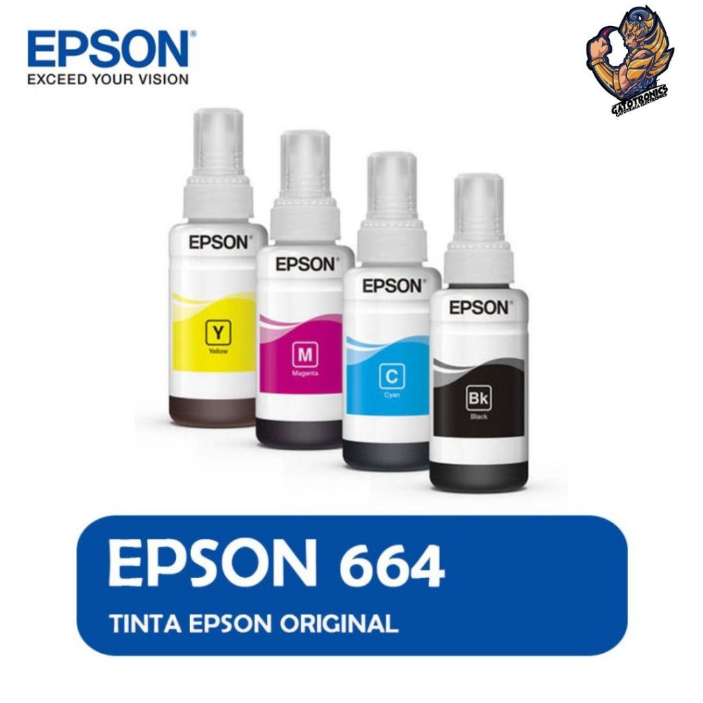 Tinta EPSON 664 ORI Ink Bottle Refill Printer L120 L360 L1300- Gatotkaca Electronics