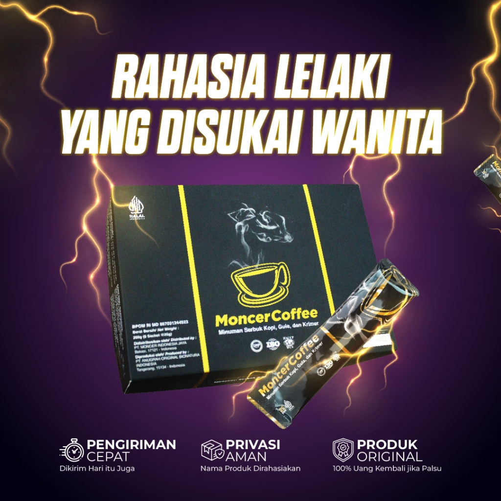 

Monceer Cofffe Original 1 Box Isi 8 Sachet Kopi Herbal Stamina Pria Aman Dikonsumsi Privasi Terjaga