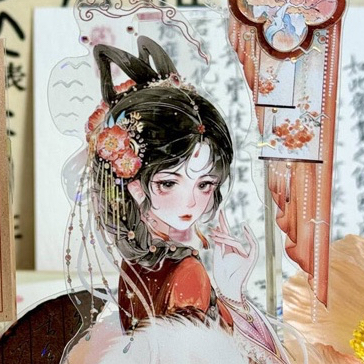 

(Kiricart) Stiker premium Chinese shine girl DIY Journal Scrapbook