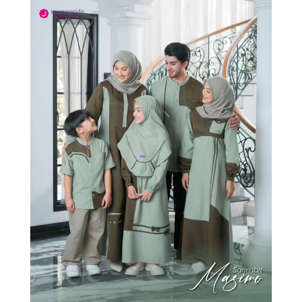 SARIMBIT RAUNA MASIMO GREEN // Baju Muslim Sarimbit Keluarga