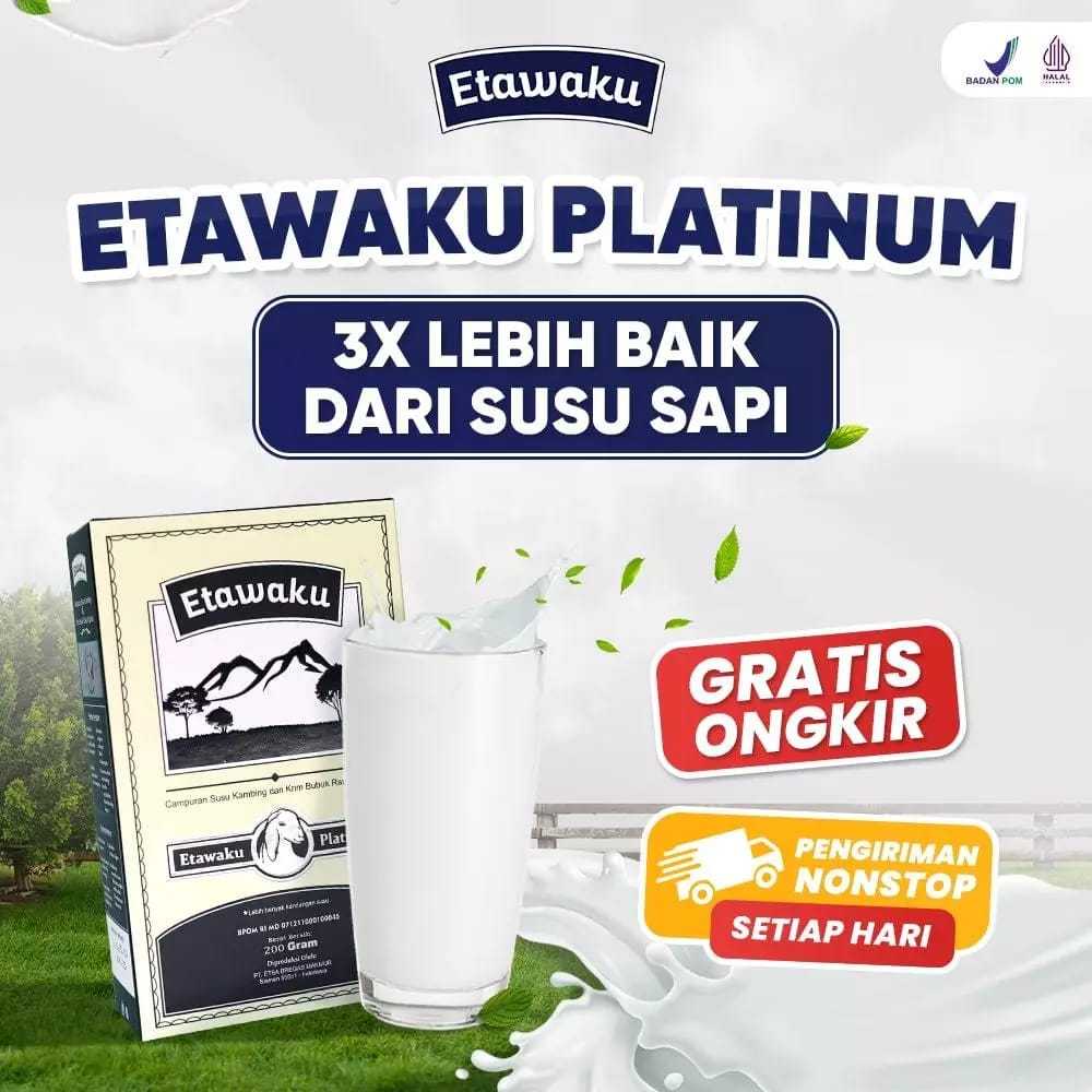 

Etawaku Platinum Original Solusi Nafas Sehat Bebas dari Masalah Pernafasan Sesak Nafas Batuk Kronis Asma Dalam Hitungan Hari Menyehatkan Tulang dan Sendi Terbebas dari Nyeri Sendi Tulang Keropos